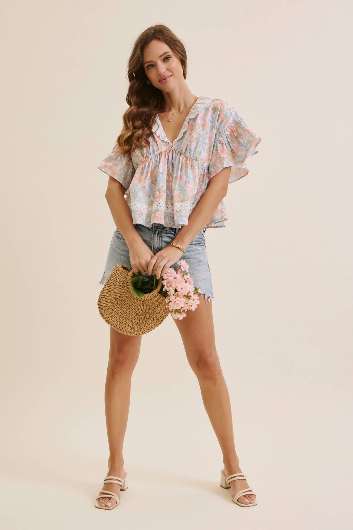 Freshly Bloomed Pastel Floral Blouse