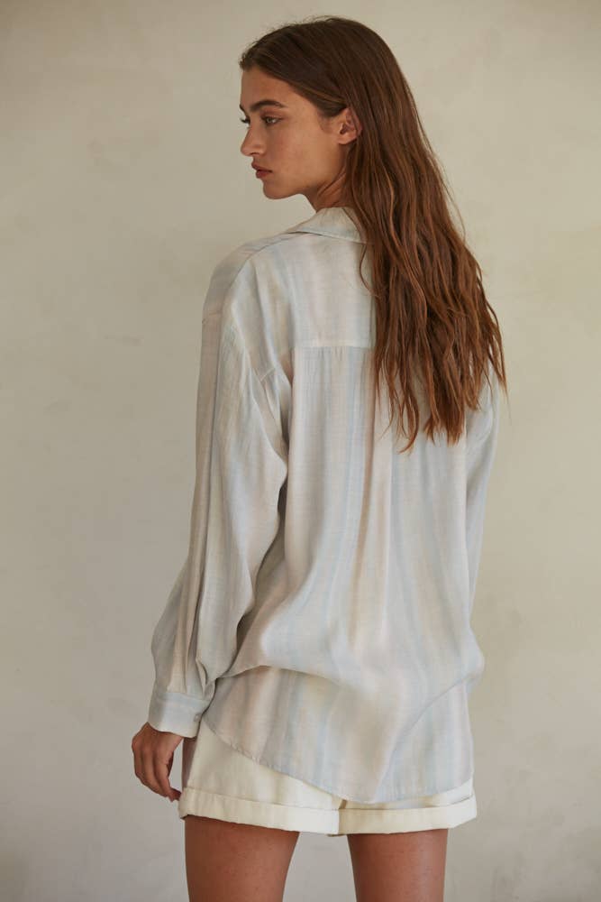 Coastal Blue Stripe Button-Down Shirt