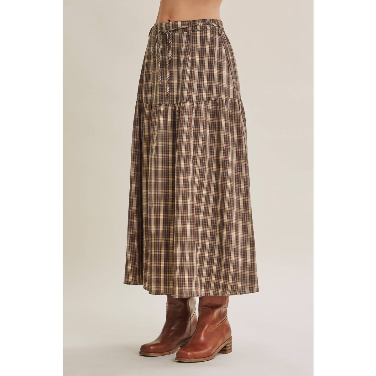 Prairie Afternoon Plaid Maxi Skirt