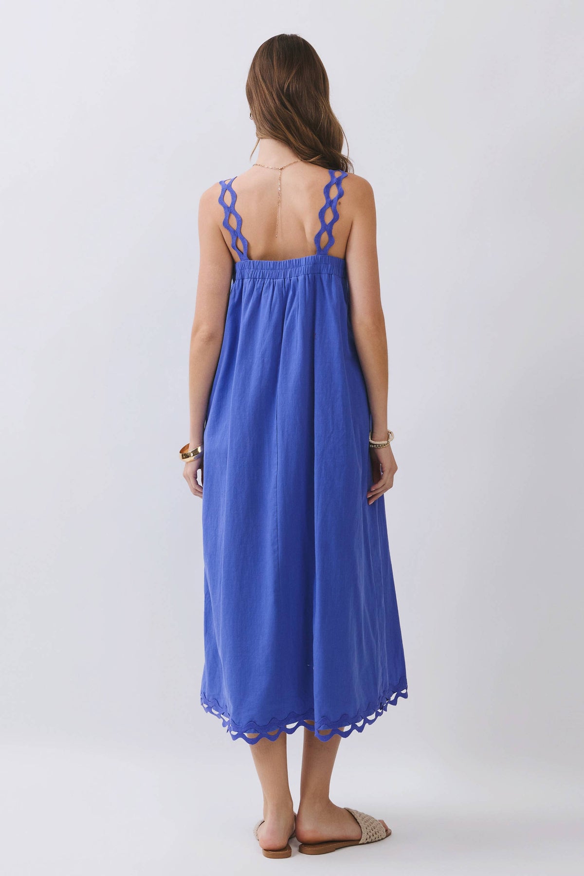 Scallop Strap Midi Dress