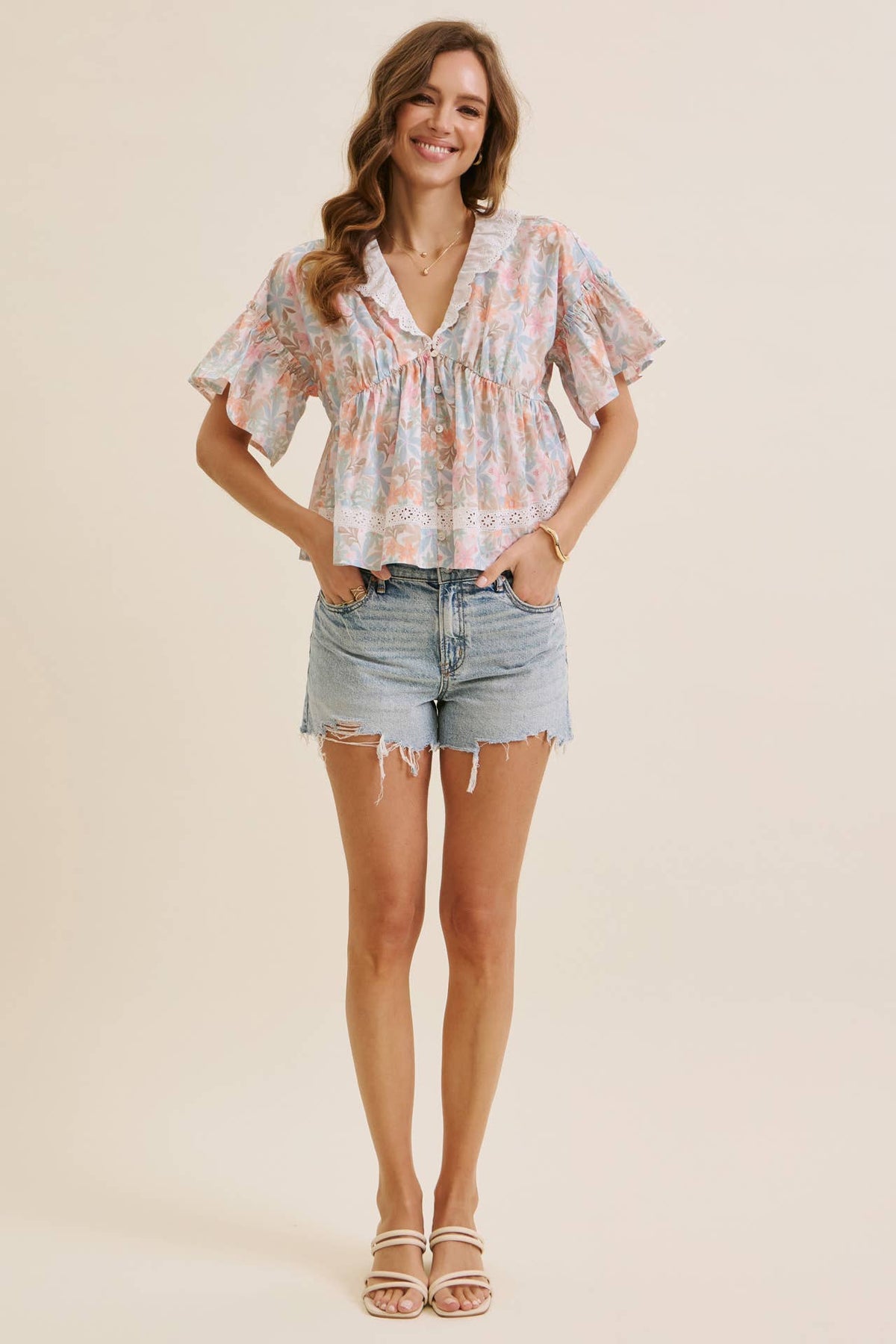 Freshly Bloomed Pastel Floral Blouse
