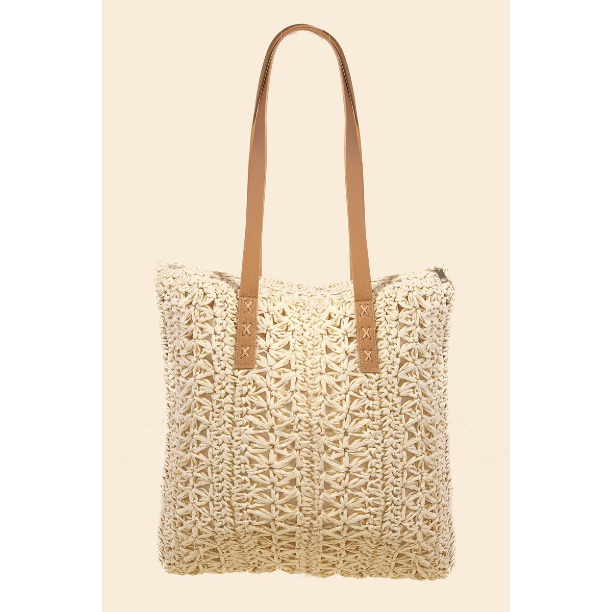 Straw Braided Rectangle Tote Bag
