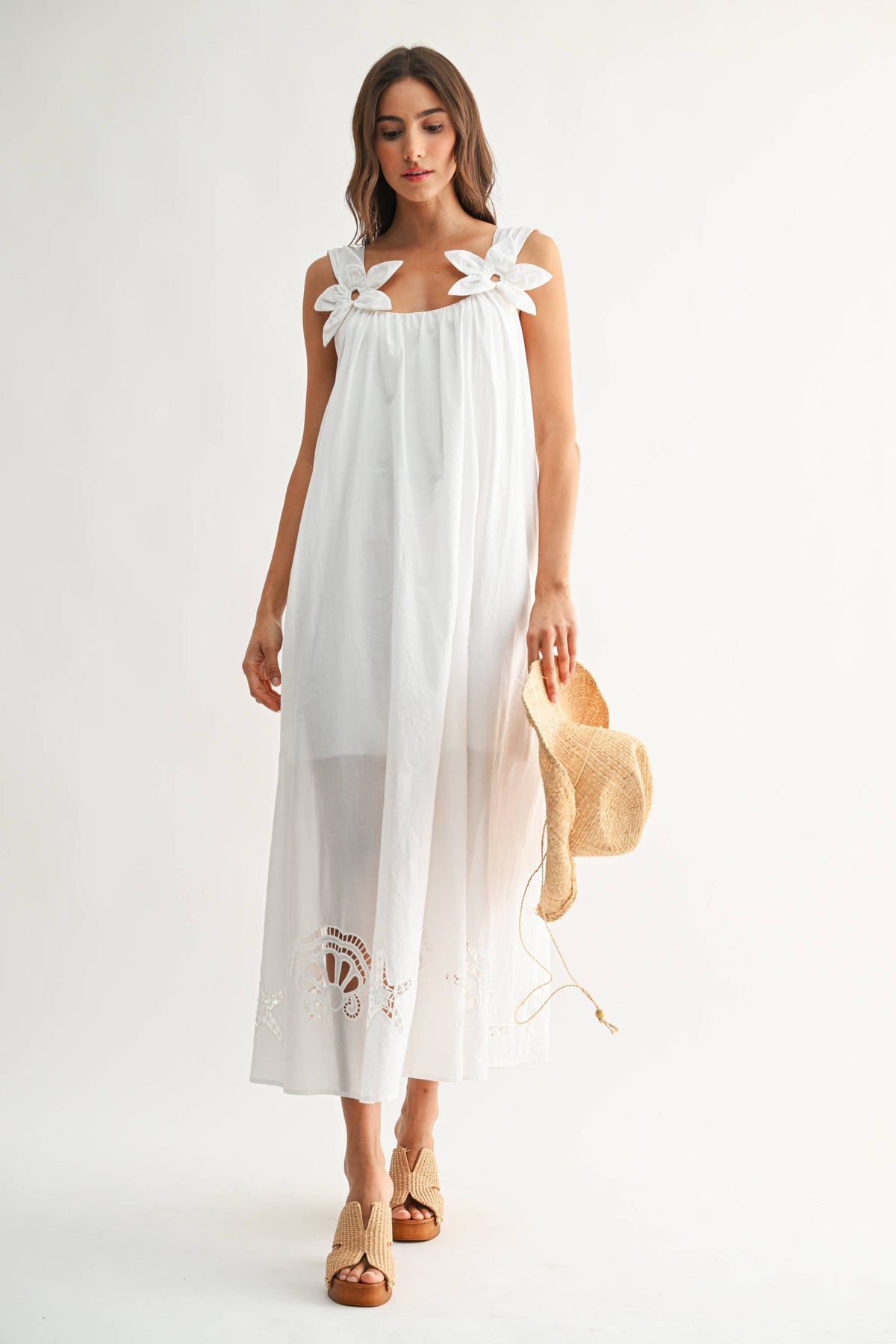 Embroidered Floral Maxi Dress
