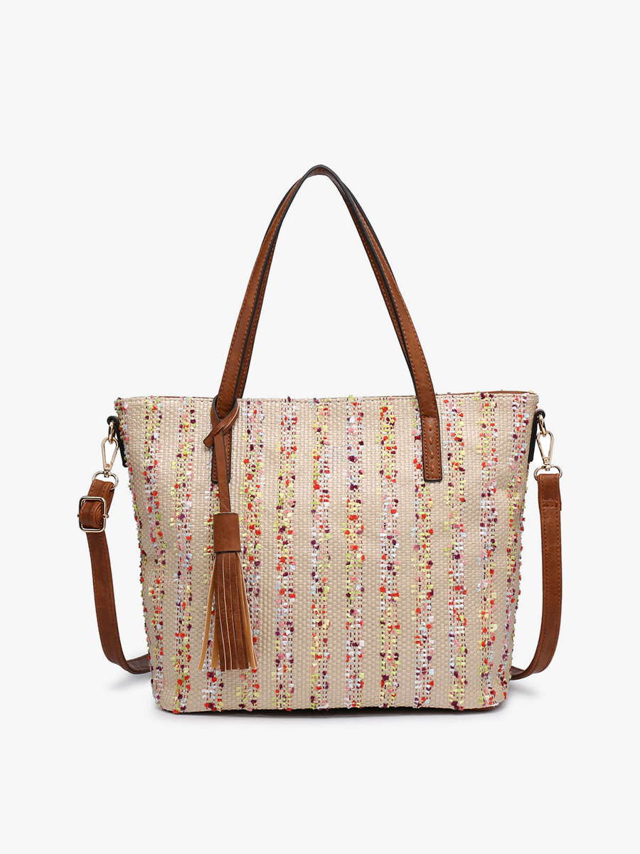 Two-Tone Natural Tote Bag