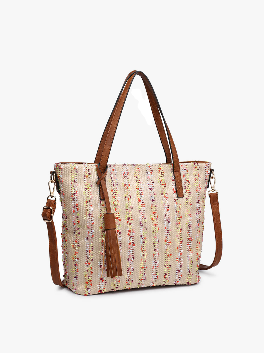Two-Tone Natural Tote Bag