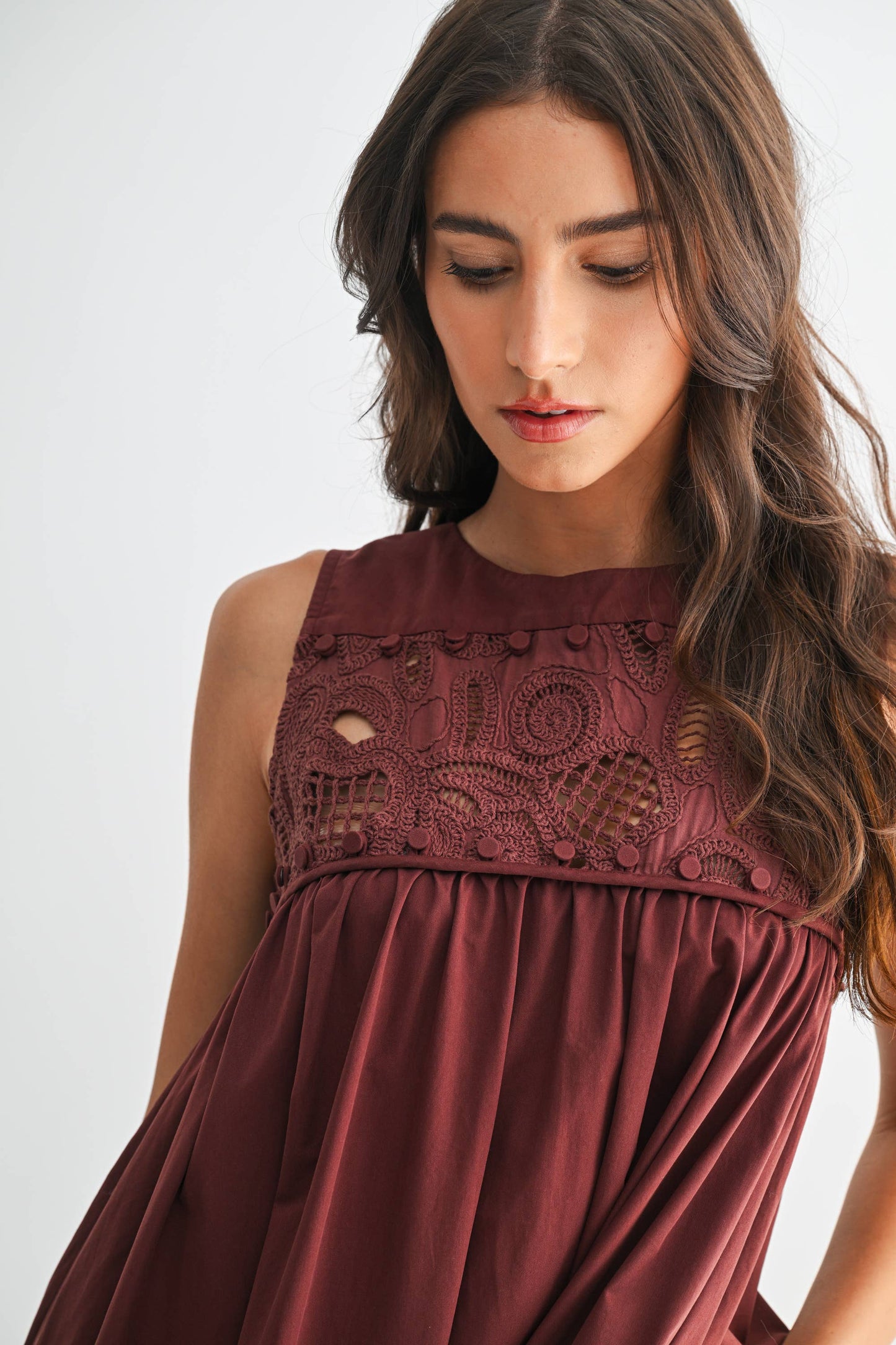 Boho Maxi Dress with Lace Details