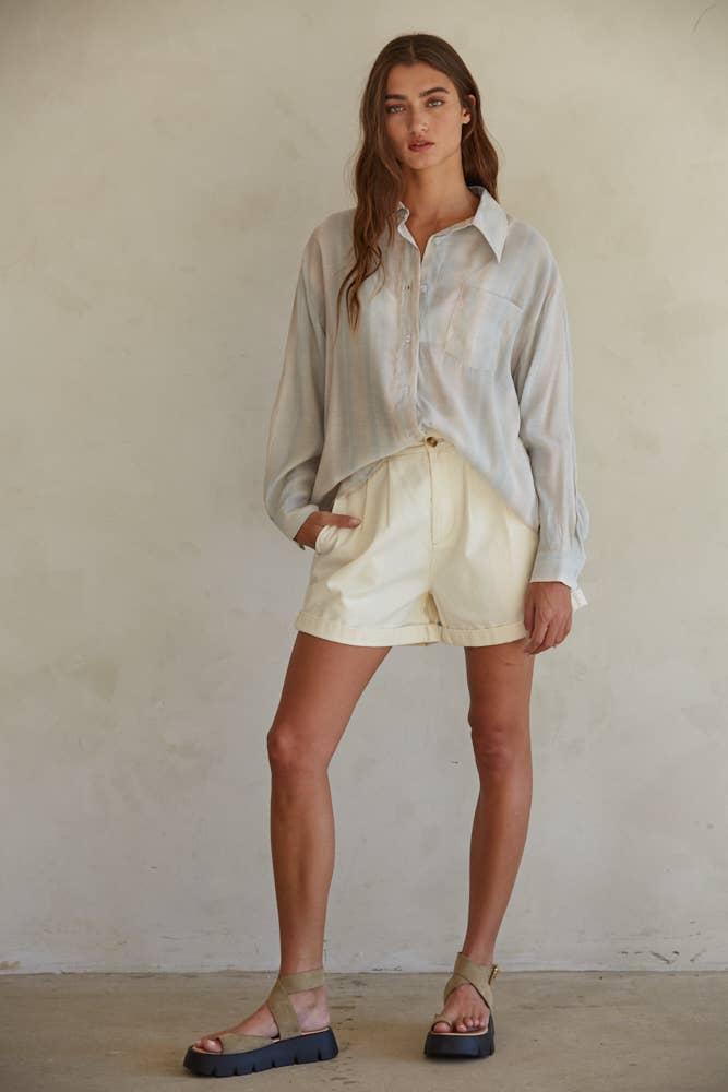 Coastal Blue Stripe Button-Down Shirt