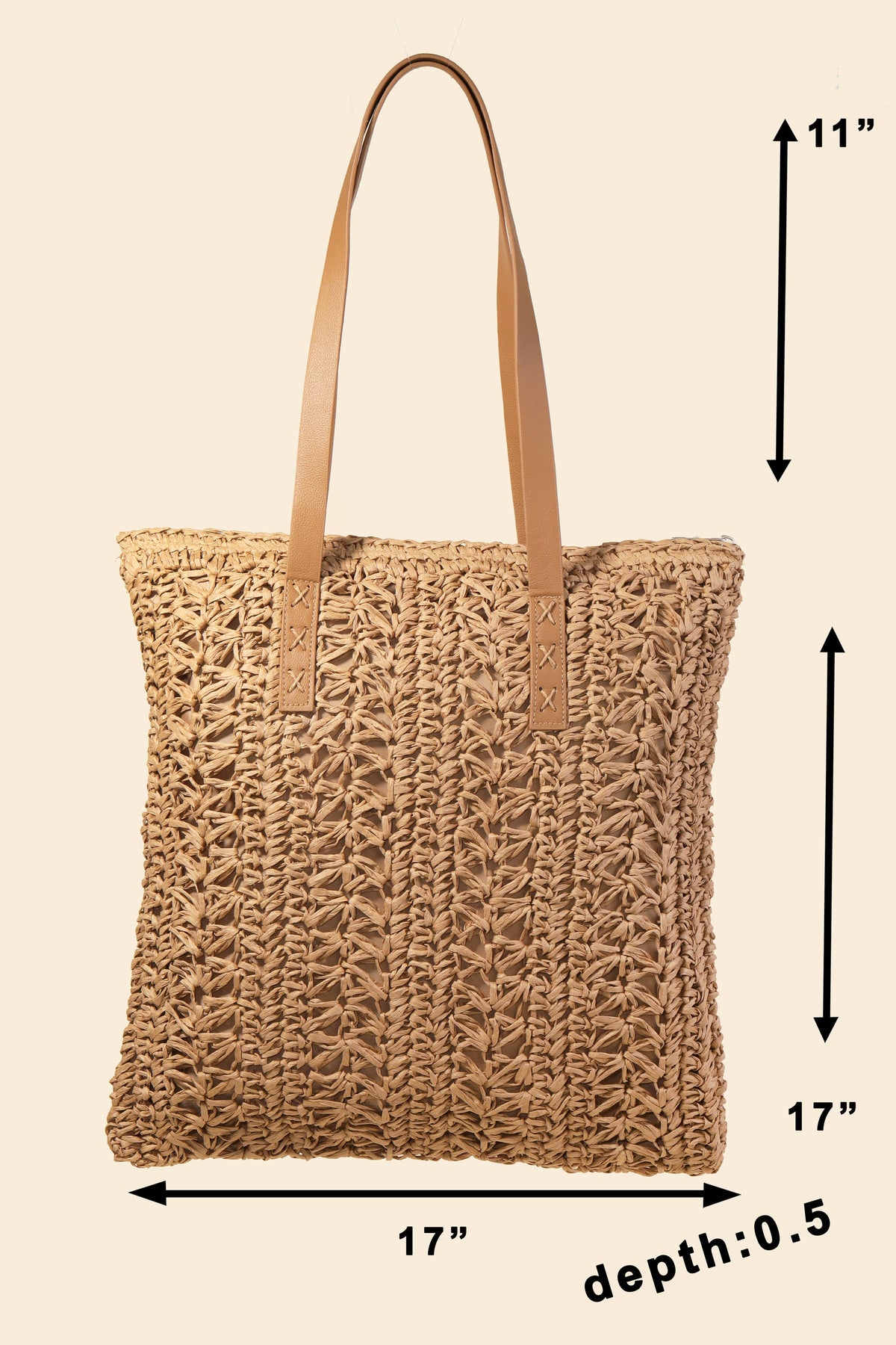 Straw Braided Rectangle Tote Bag