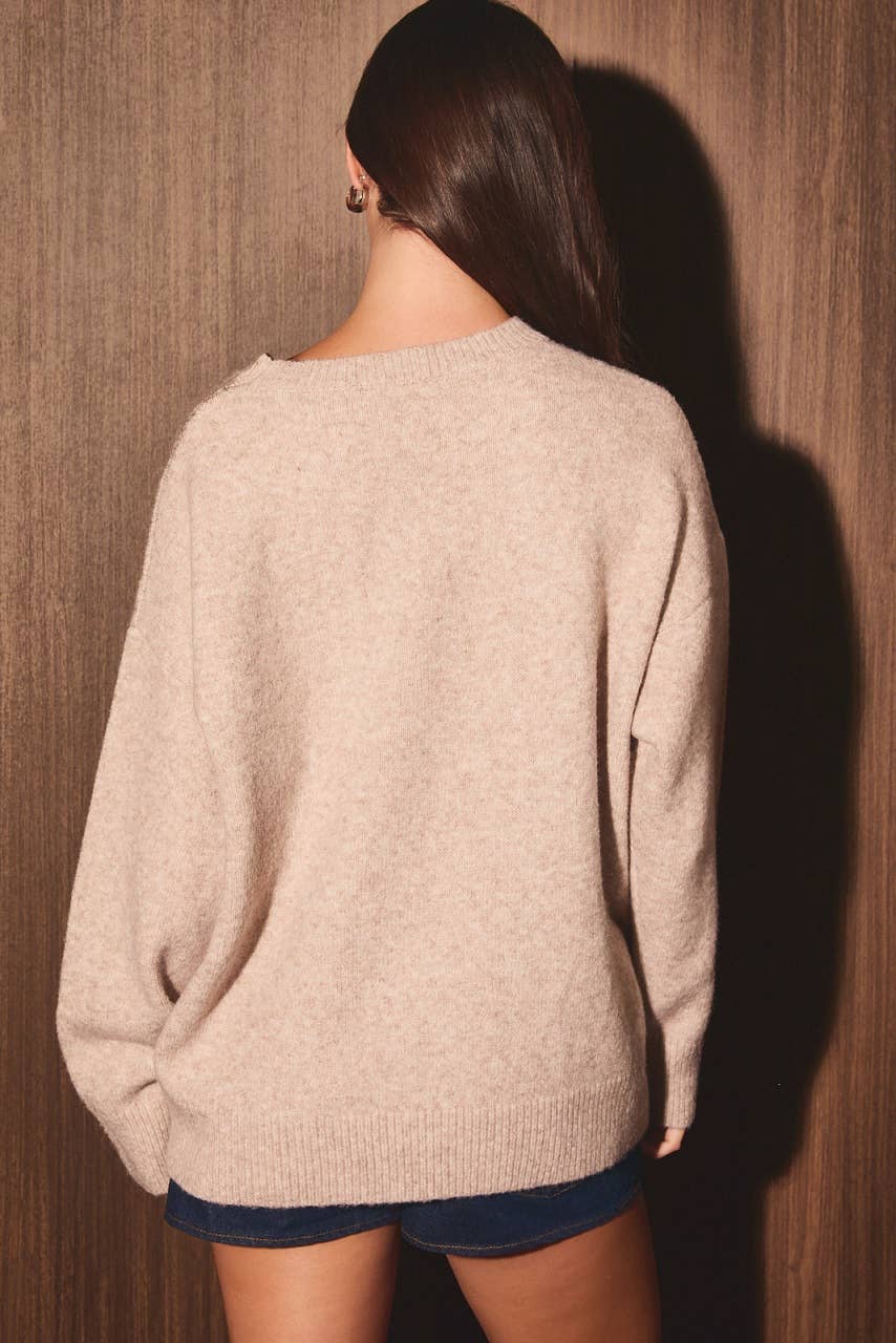 Oversized Bear Graphic Sweater