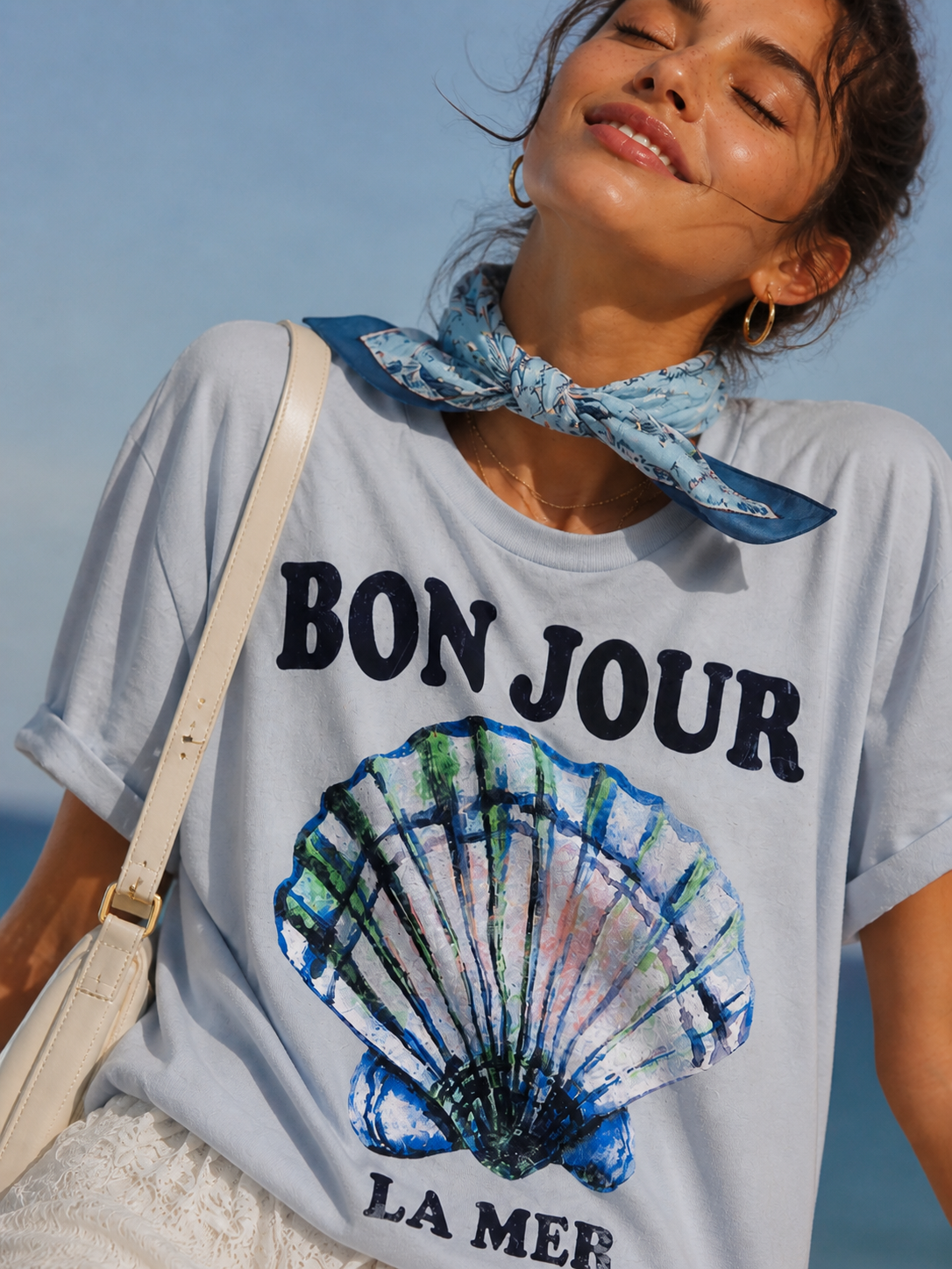 Bonjour La Mer Coastal Graphic Tee