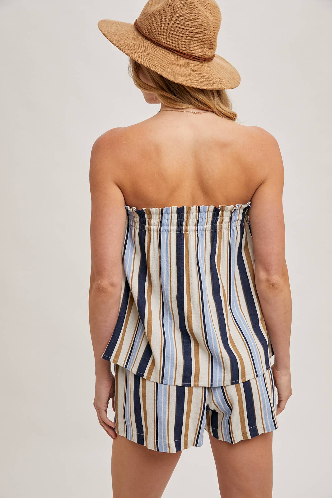 Striped Smocked Top & Shorts Set