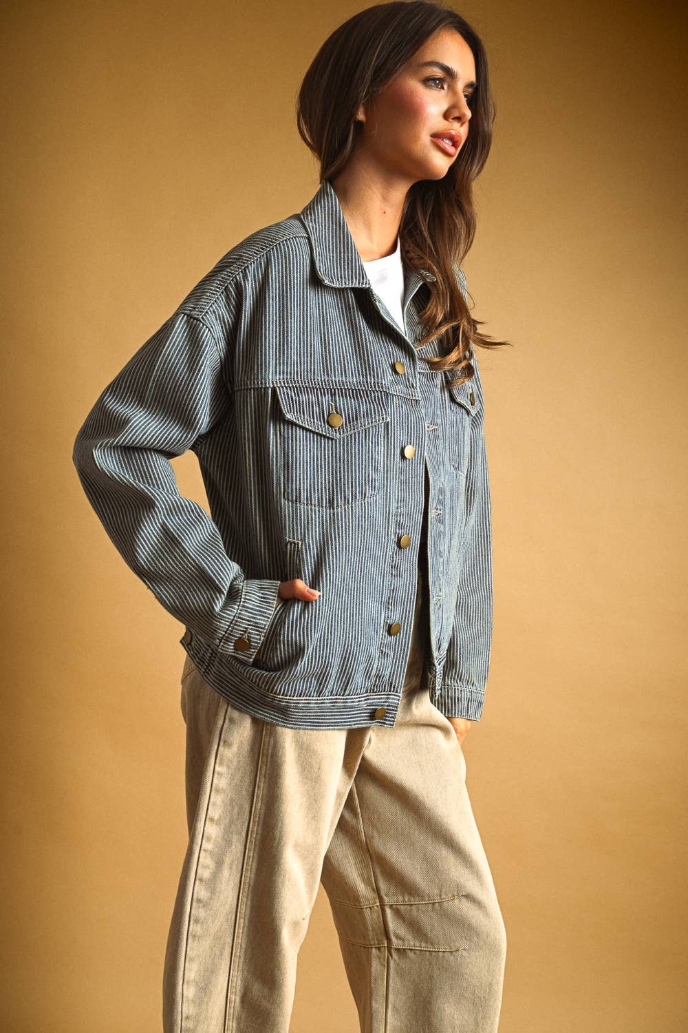 Hickory Striped Denim Jacket