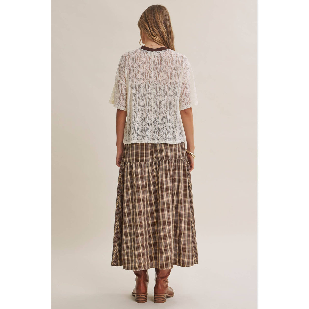 Howdy Cowboy Sheer Lace Graphic Top