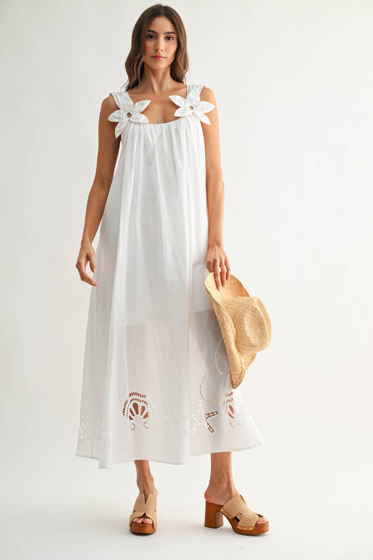 Embroidered Floral Maxi Dress