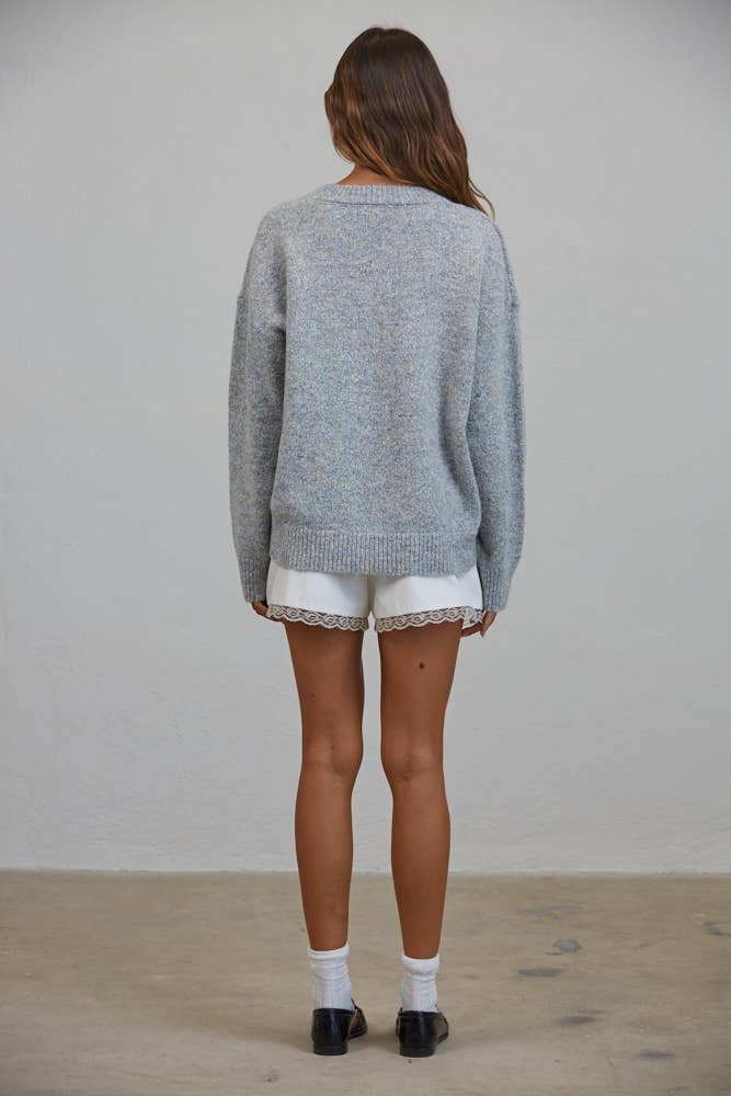Cafe De Paris Embroidered Multicolor Sweater