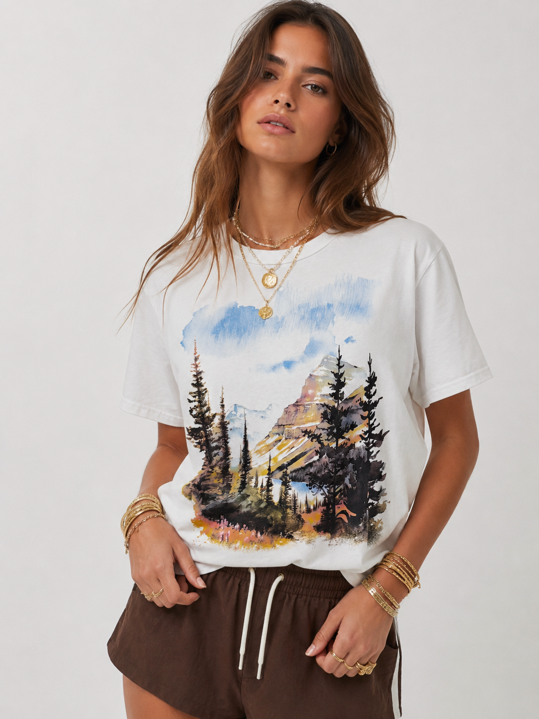 Wild Horizon Outdoors Mountain Scene Graphic Tee