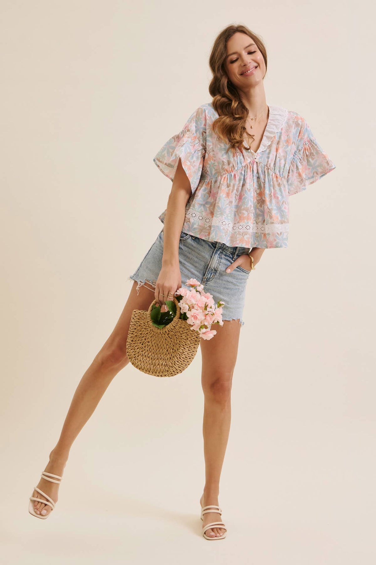 Freshly Bloomed Pastel Floral Blouse