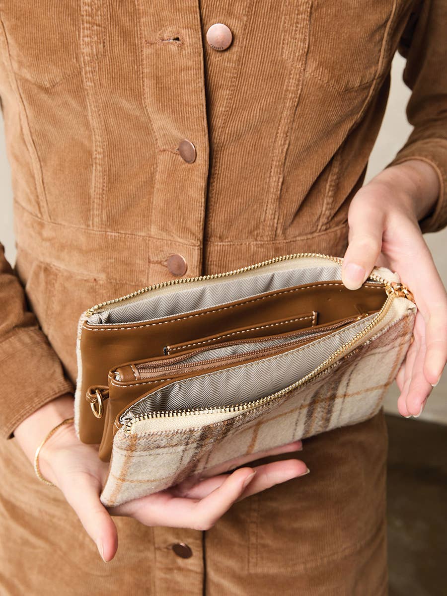 Riley Plaid Crossbody Wristlet