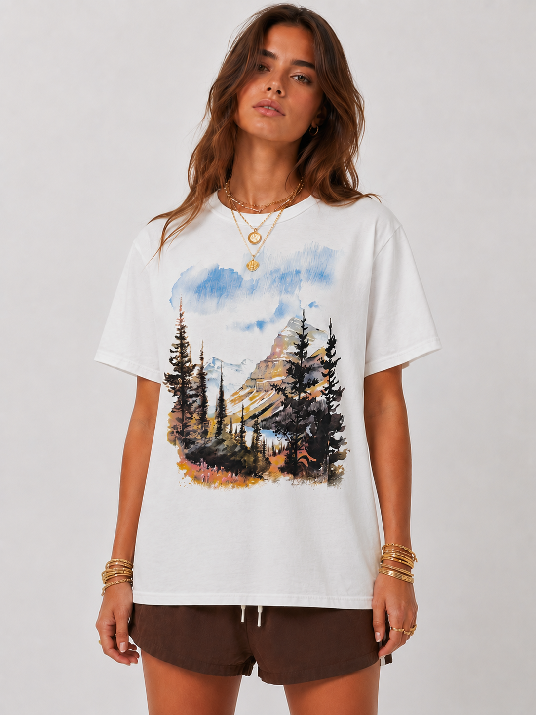 Wild Horizon Outdoors Mountain Scene Graphic Tee