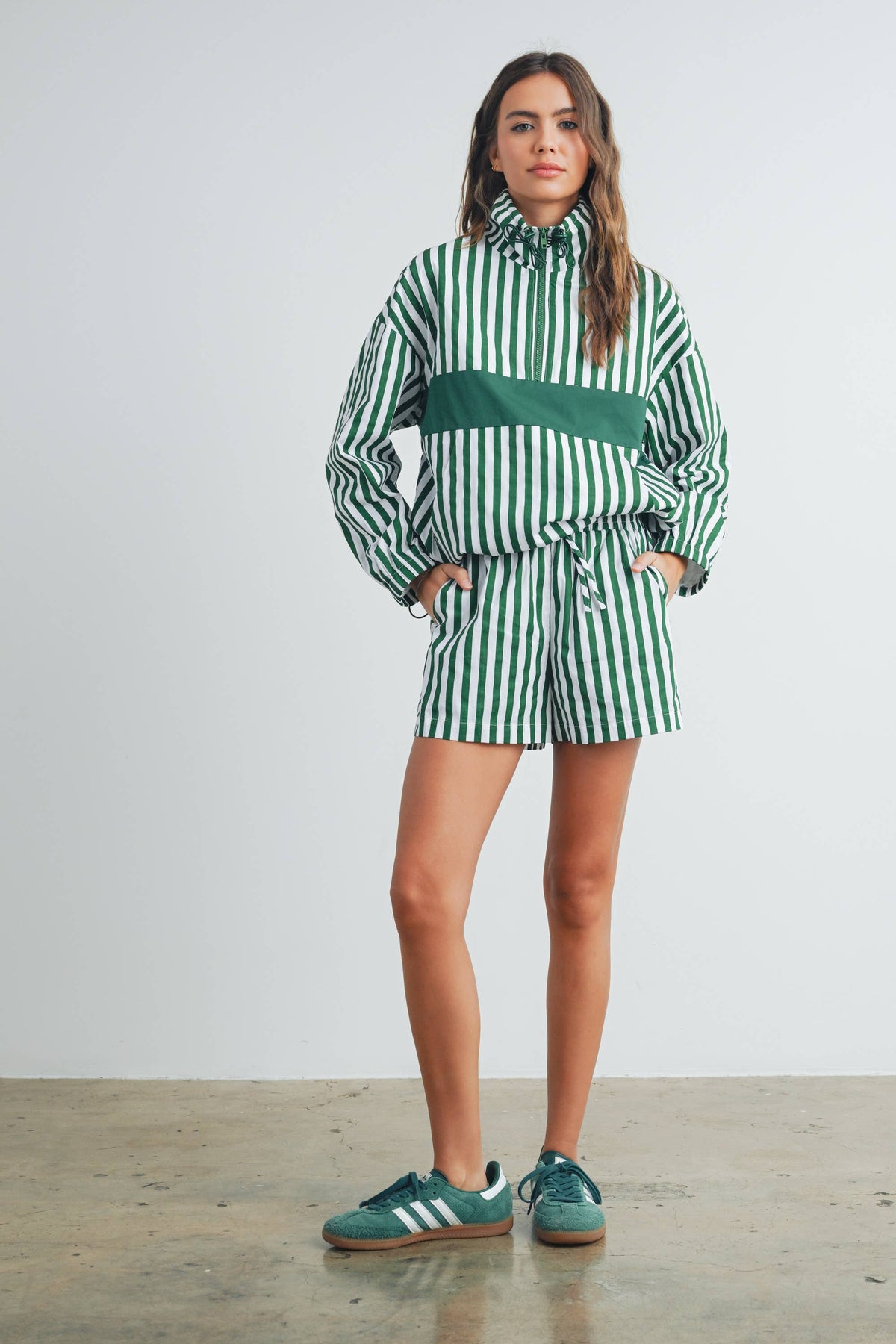 Striped Drawstring Pocket Boxer Shorts