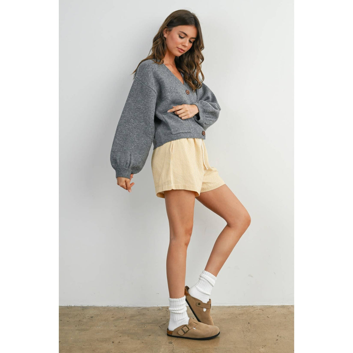 Casual Striped Drawstring Shorts
