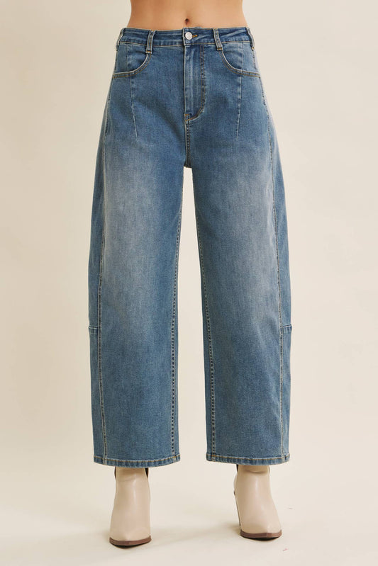 Vintage Wash Oversized Jeans
