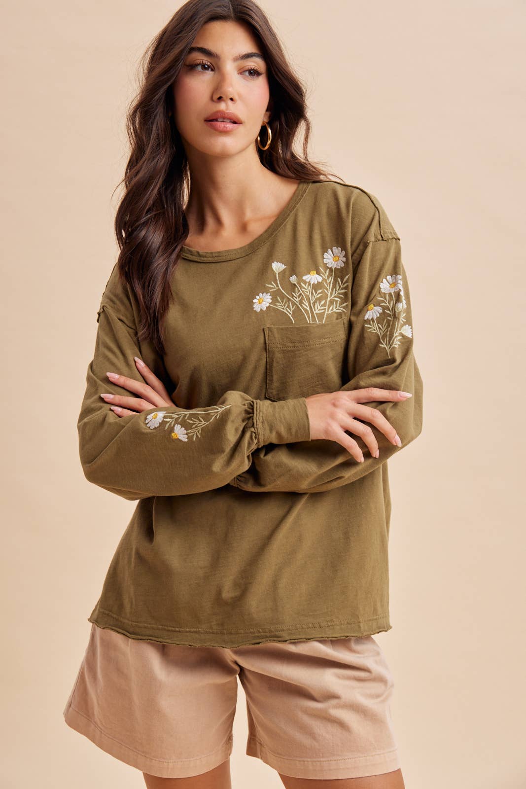 Floral Embroidered Pullover