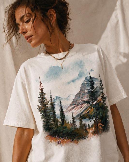 Wild Horizon Outdoors Mountain Scene Graphic Tee