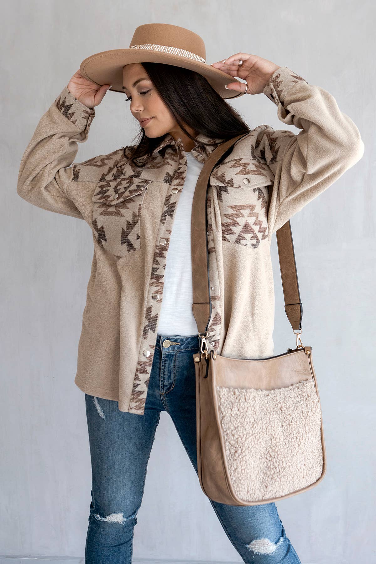 Chloe Teddy Trim Crossbody
