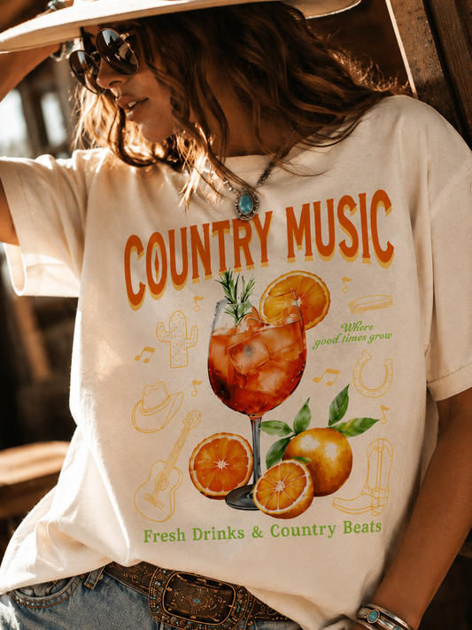 Country Music Drinks Graphic Tee