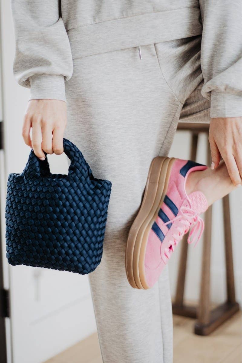 Navy Crossbody Bucket Bag