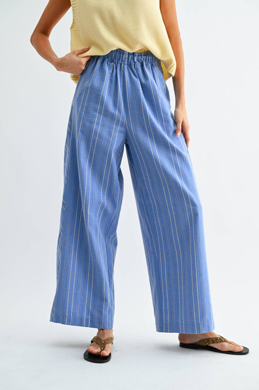 Pinstripe Wide-Leg Trousers