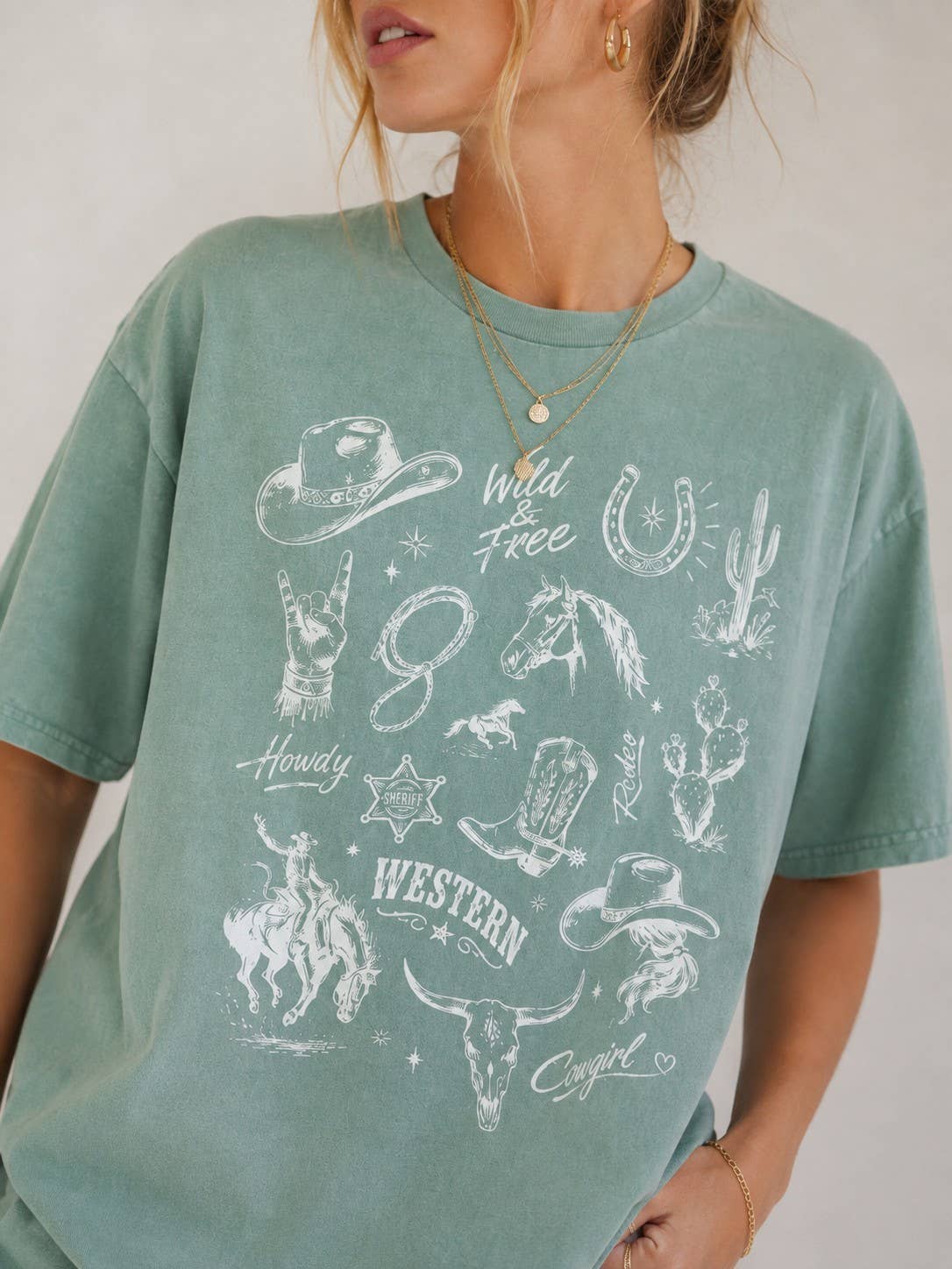 Western Doodles Sage Mineral Graphic Tee