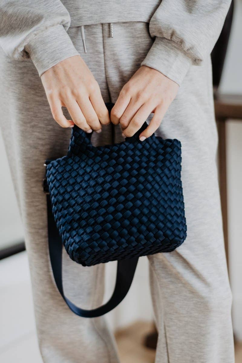 Navy Crossbody Bucket Bag