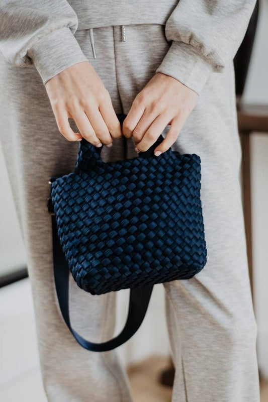 Navy Crossbody Bucket Bag