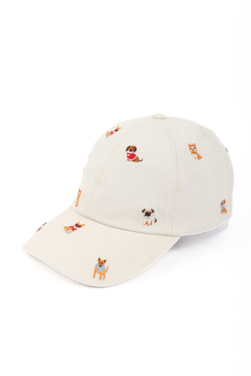 Embroidered Dog Baseball Cap