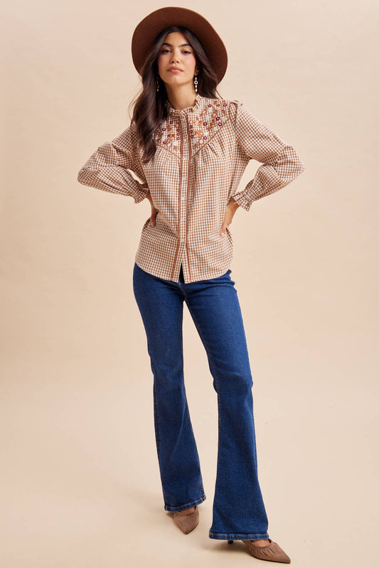 Embroidered Button Down Shirt