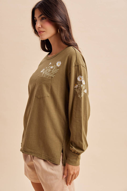 Floral Embroidered Pullover