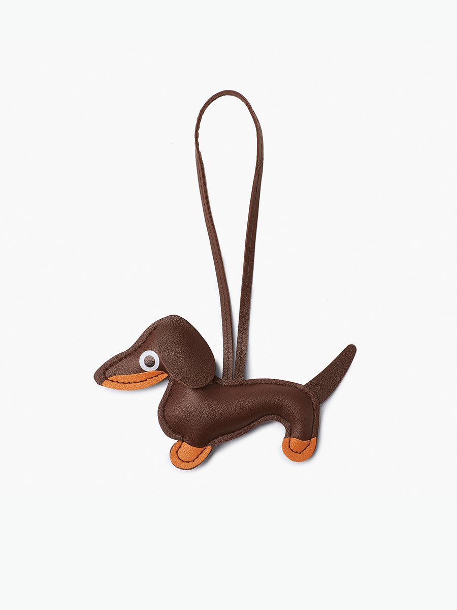 Dachshund Vegan Leather Bag Charm