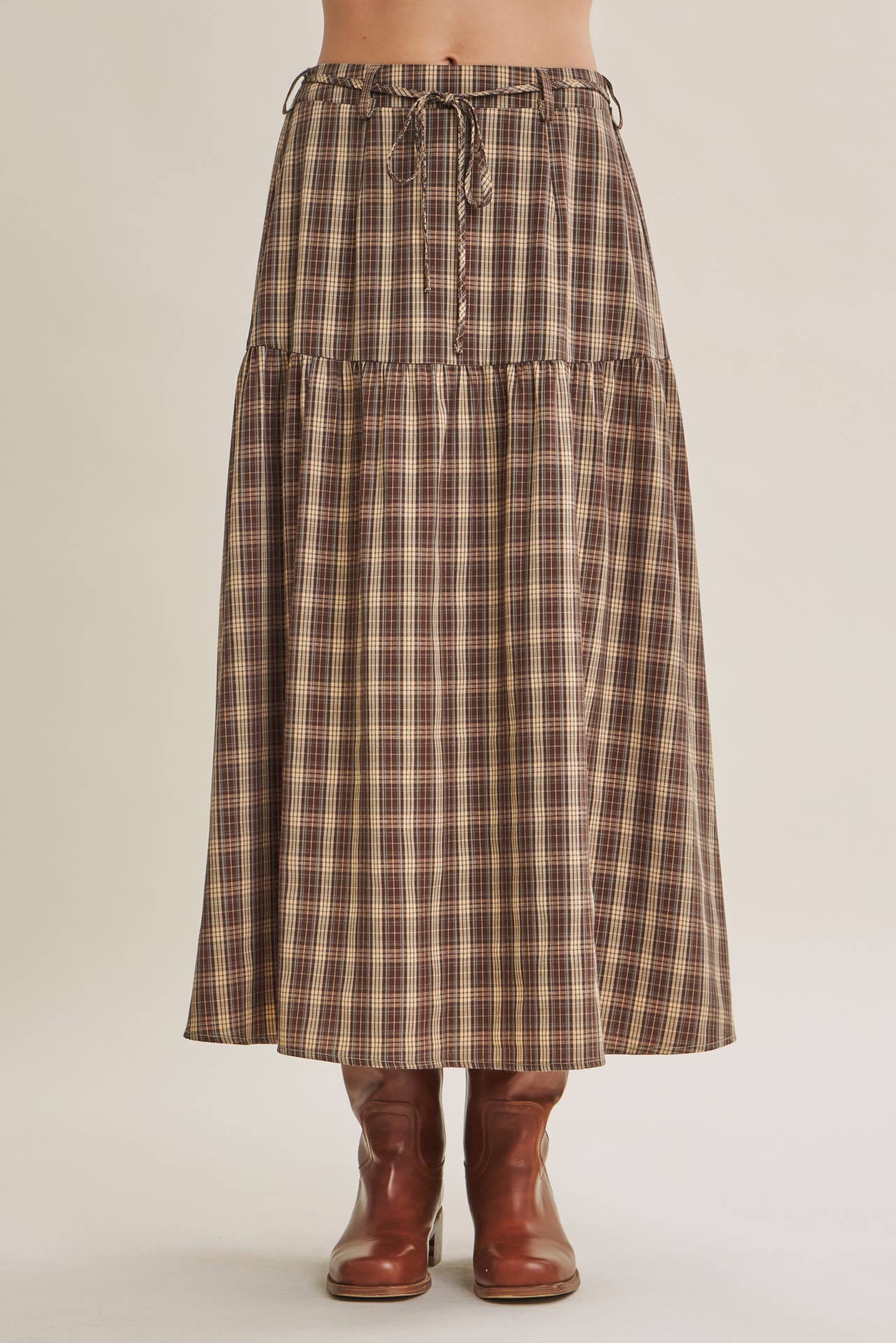 Prairie Afternoon Plaid Maxi Skirt