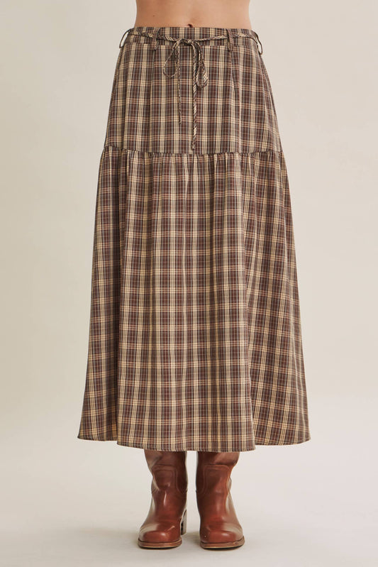 Prairie Afternoon Plaid Maxi Skirt