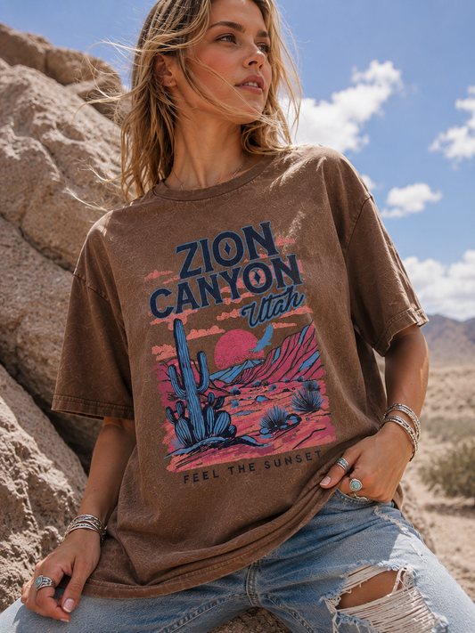 Zion Canyon Utah Outdoors Mineral Graphic Tee