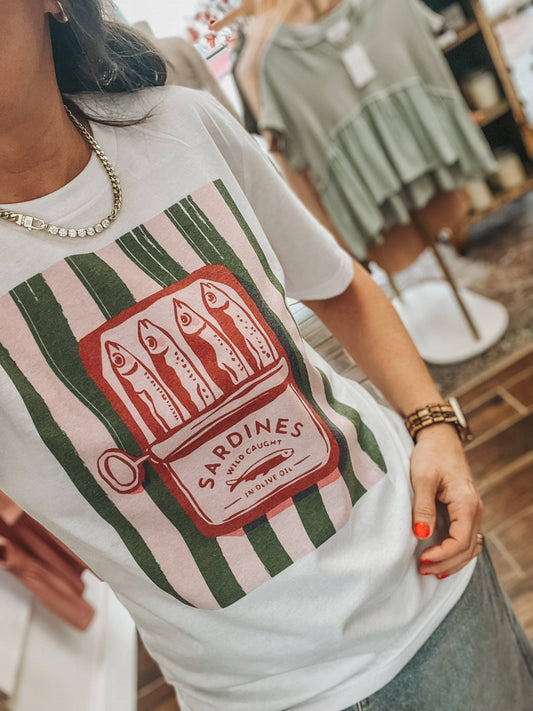 Sardines Stripe Graphic Tee