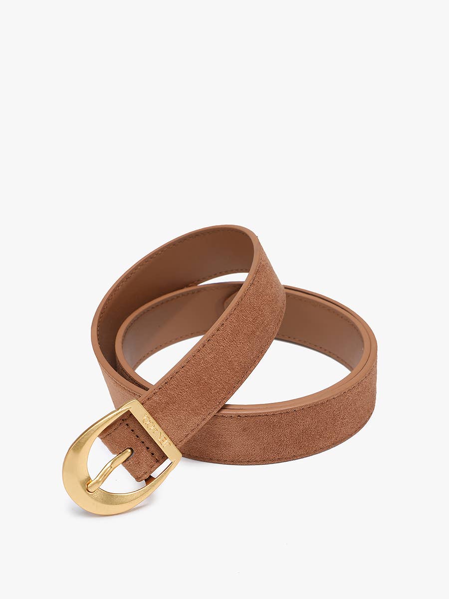 Brown Suede Antique Buckle Belt