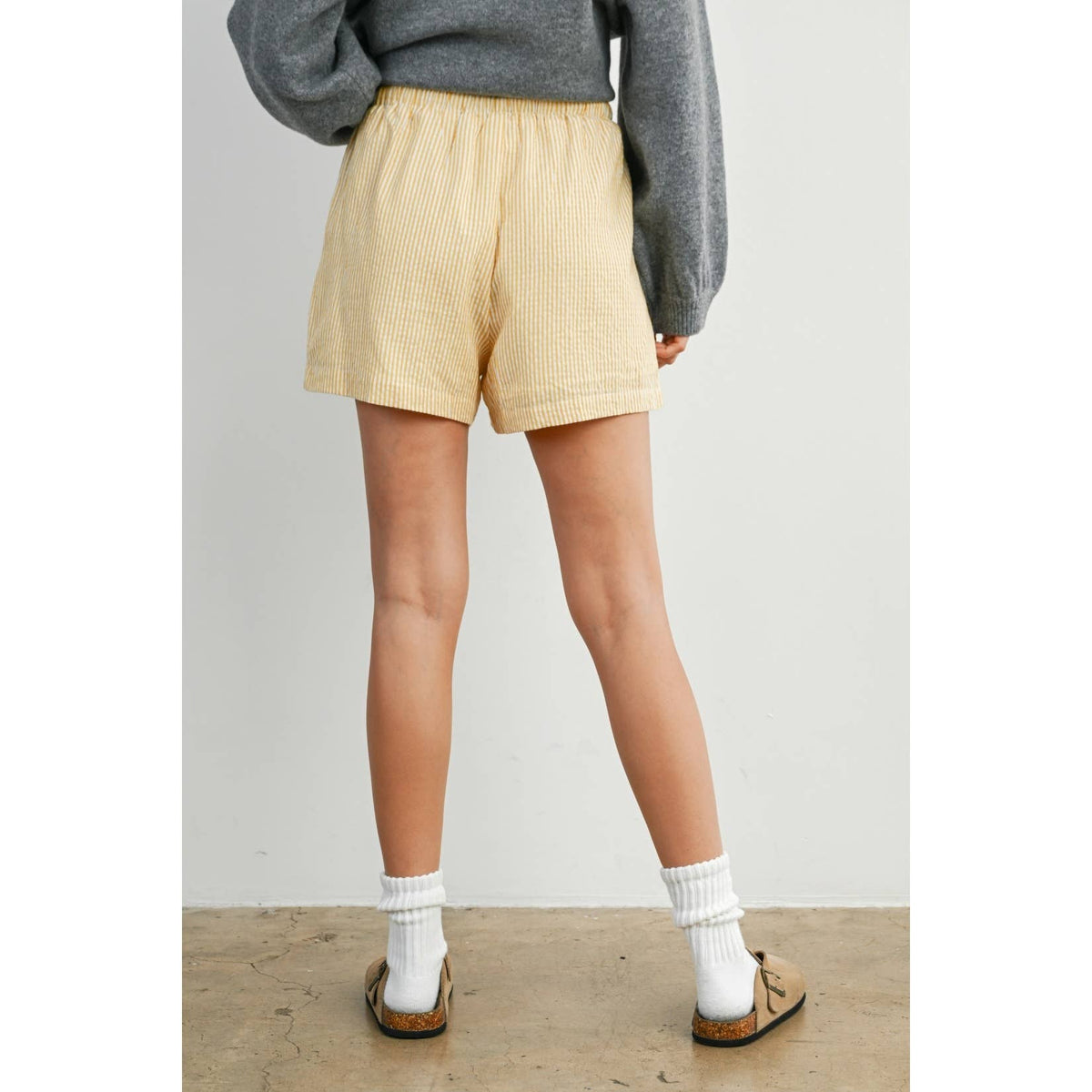 Casual Striped Drawstring Shorts