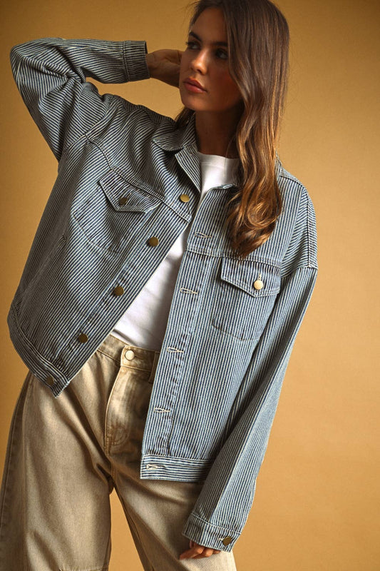 Hickory Striped Denim Jacket