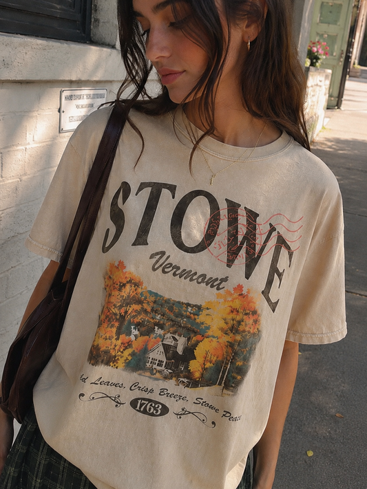 Stowe Vermont Fall Foliage Graphic Tee