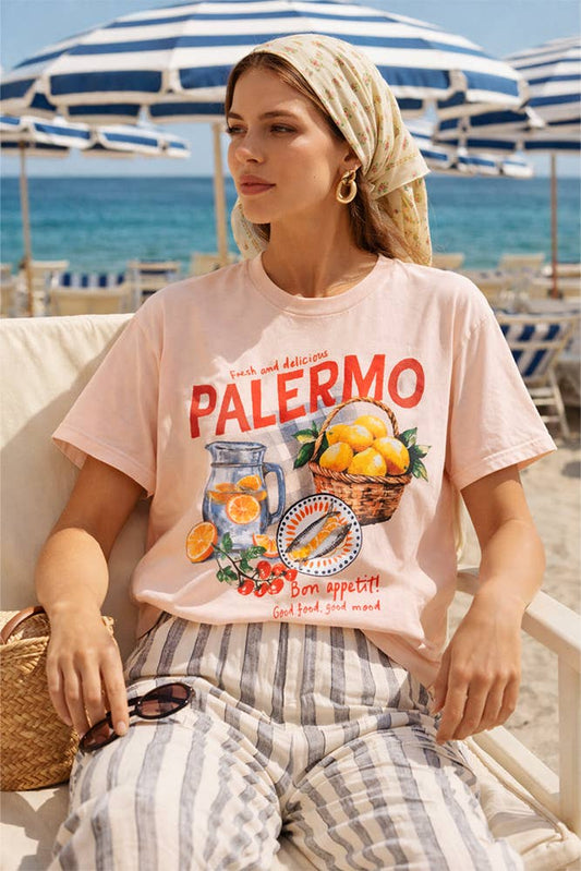 Palermo Picnic Peach Graphic Tee