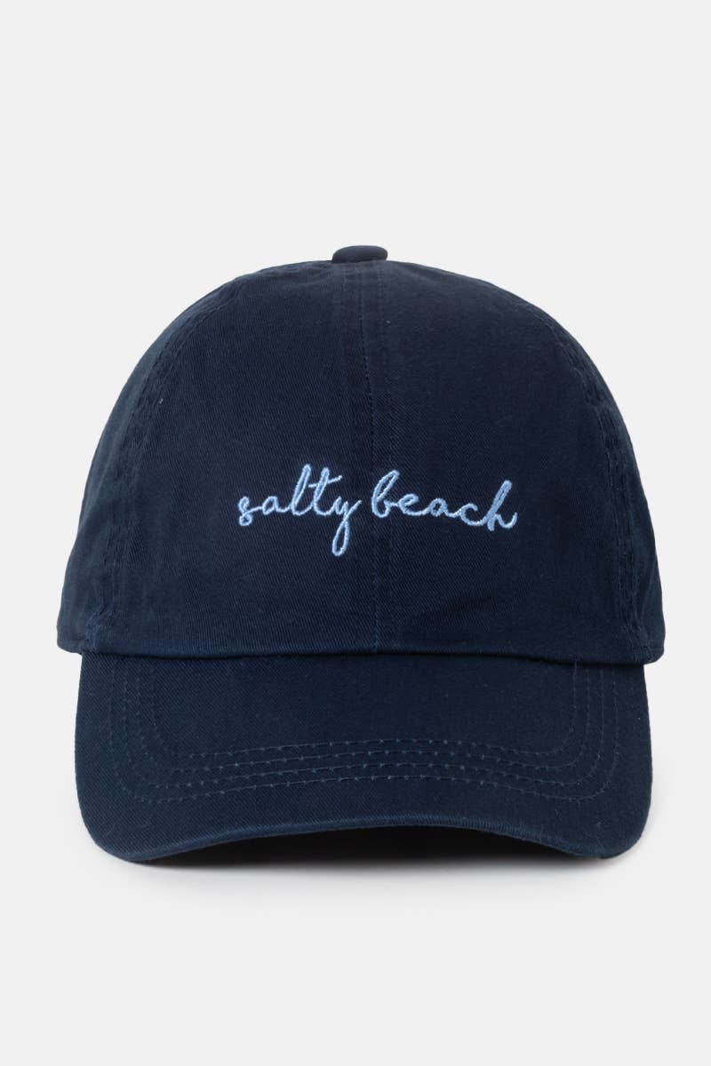 Salty Beach Embroidered Baseball Cap