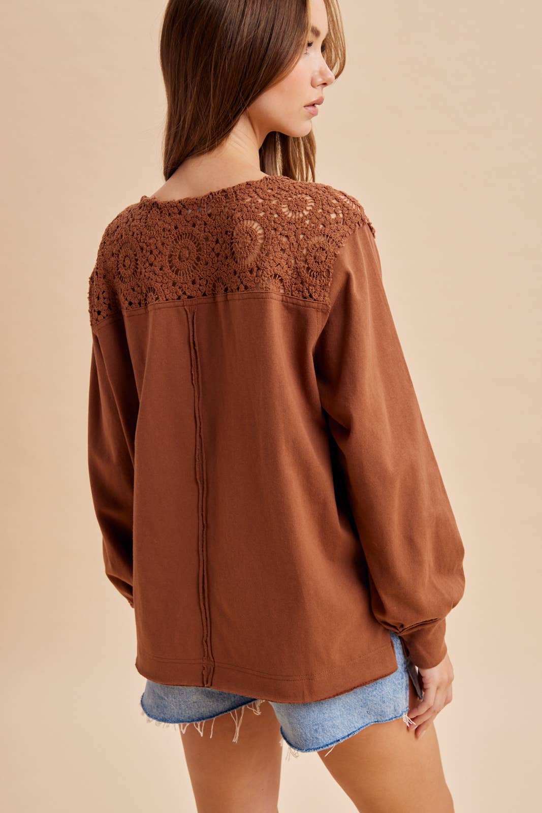 Vintage Wash Crochet Lace Top